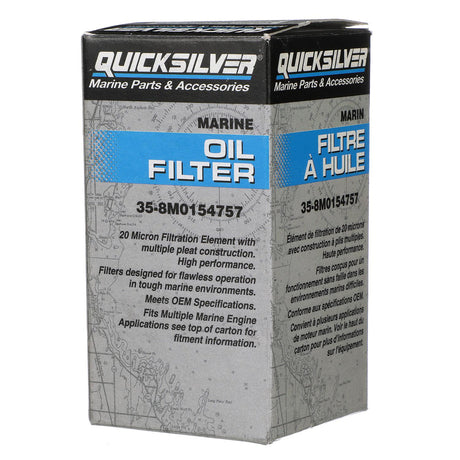 OEM Mercury / Quicksilver 8M0154757 Oil Filter for Various Marine Engines