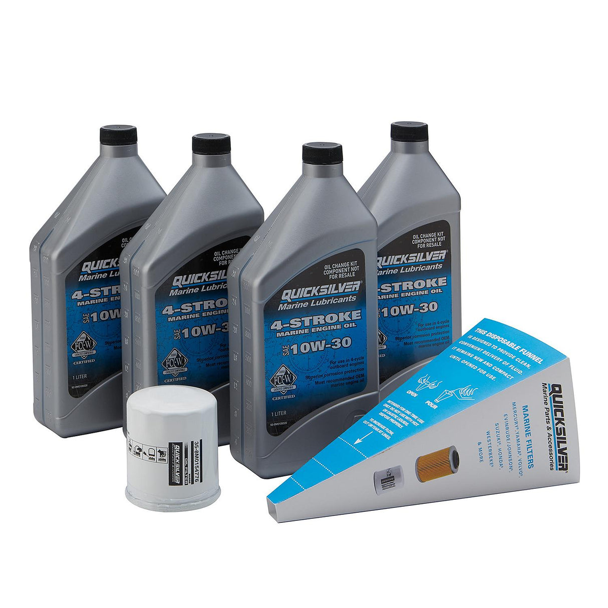 Quicksilver 10W-30 Oil Change Kit for 4-Stroke Yamaha F75 through F115 Outboards 8M0162422