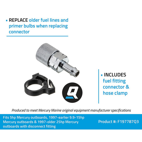 OEM Mercury / Quicksilver F197787Q3 Quick Disconnect Fuel Line Fitting