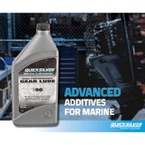 OEM Quicksilver High‑Performance Gear Lube SAE 90 – 1 Quart Bottle – 8M0222065