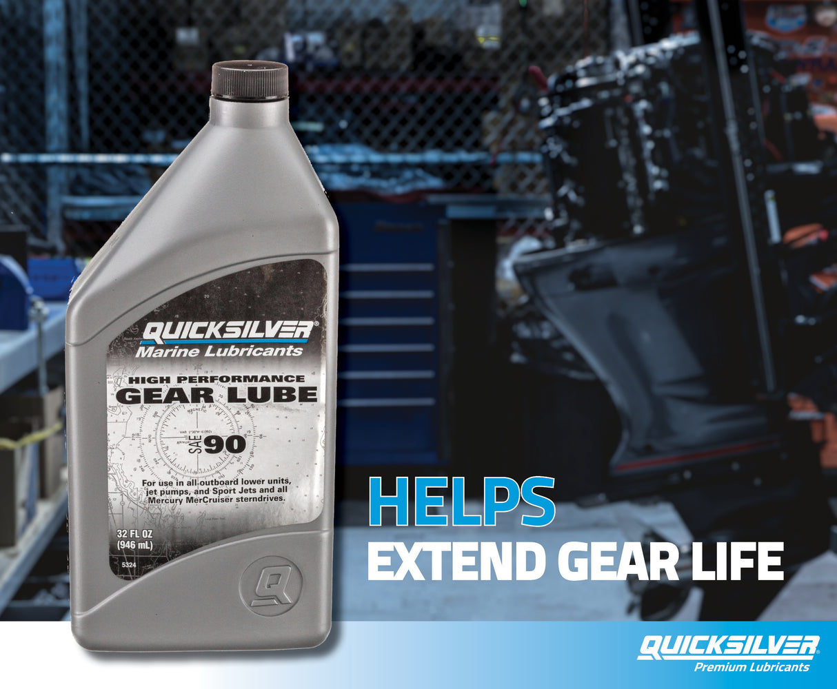 OEM Quicksilver High‑Performance Gear Lube SAE 90 – 1 Quart Bottle – 8M0222065
