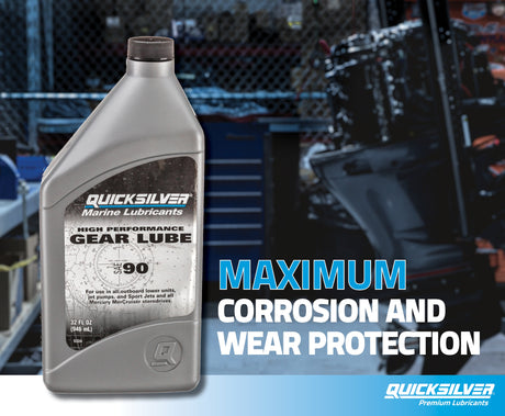 OEM Quicksilver High‑Performance Gear Lube SAE 90 – 1 Quart Bottle – 8M0222065