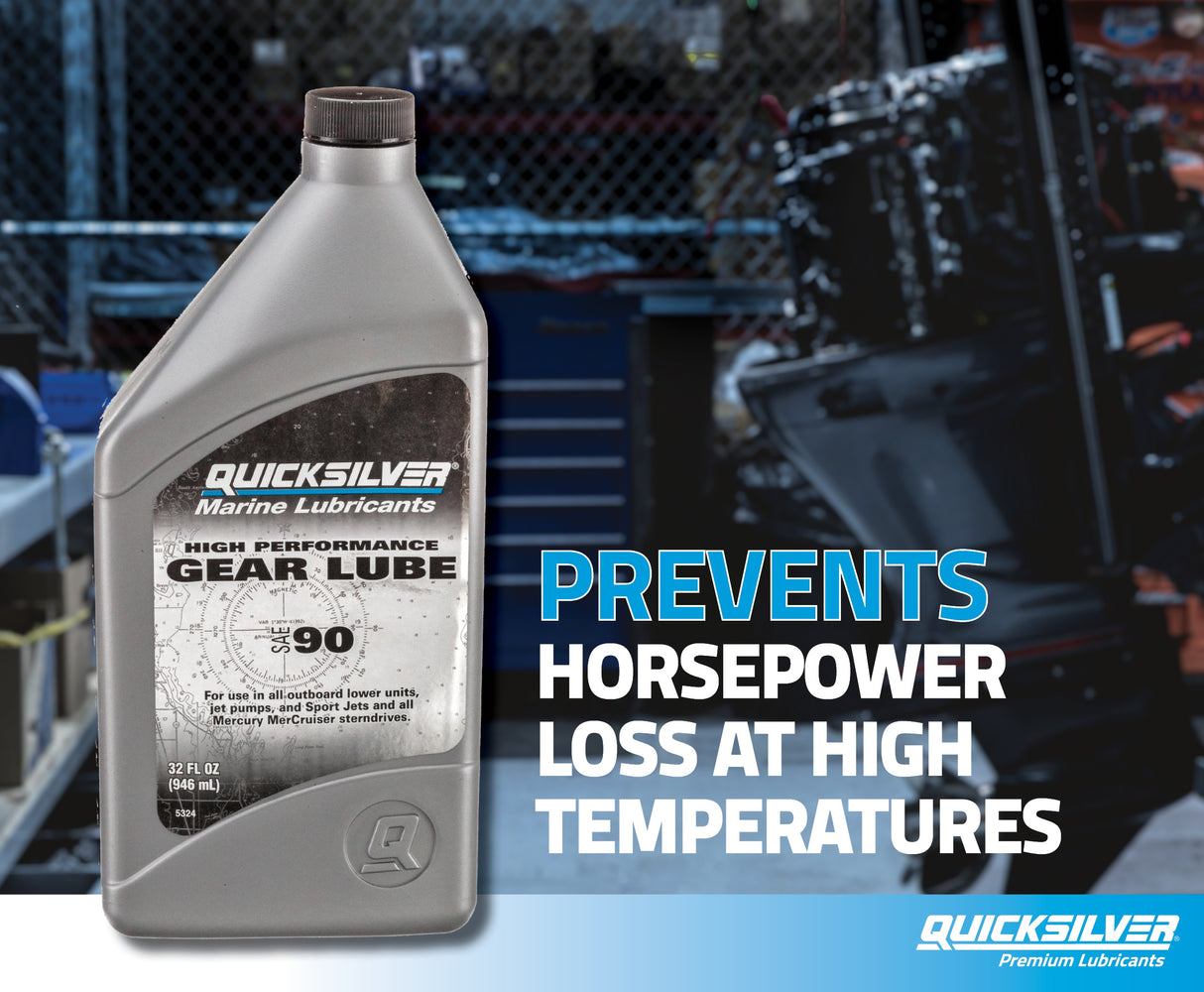 OEM Quicksilver High‑Performance Gear Lube SAE 90 – 1 Quart Bottle – 8M0222065