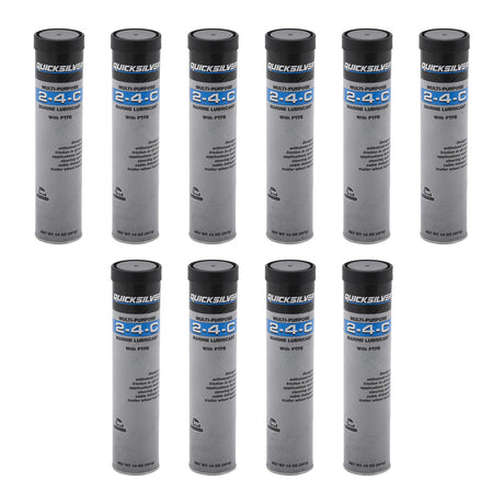 OEM Mercury / Quicksilver 8M0190469 2-4-C Marine Grease w/ Teflon, 14 oz. — pack of 10 supplier units