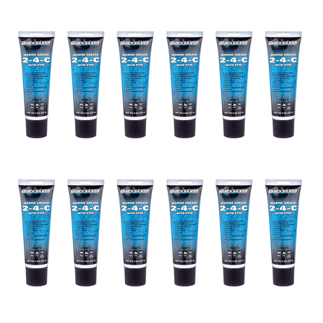 OEM Mercury / Quicksilver 802859Q1 2-4-C Marine Grease w/ Teflon, Multi-Purpose Marine Lubricant, 8 oz. Tube — pack of 12 supplier units