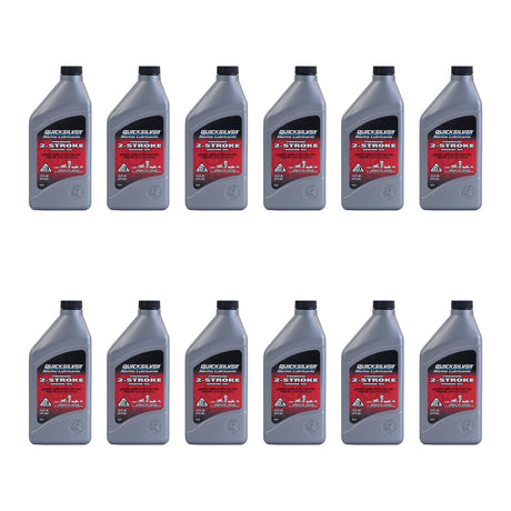 OEM Mercury / Quicksilver Premium 2-Stroke Engine Oil for Outboards, PWC, Snowmobiles and Motorcycles, 1 Pint — pack of 12 supplier units
