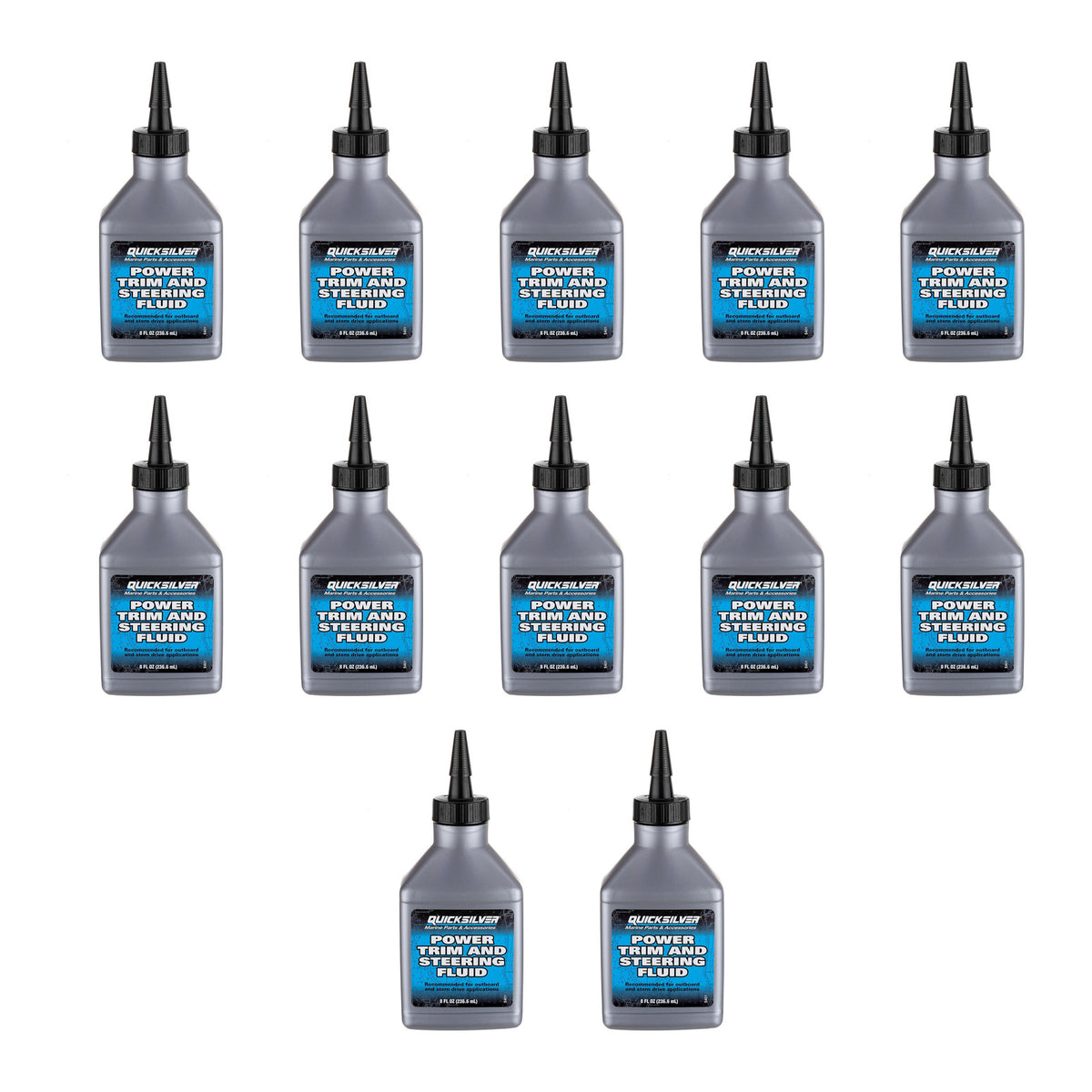OEM Mercury / Quicksilver 858074Q01 Power Trim and Steering Fluid, 8 Oz. Bottle — pack of 12 supplier units