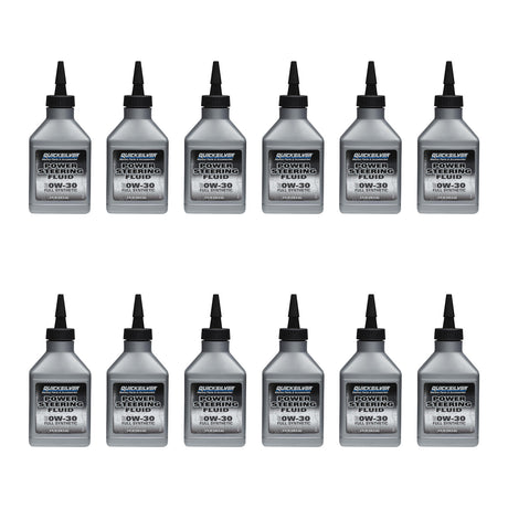 OEM Mercury / Quicksilver 858076Q01 Synthetic Power Steering Fluid, 8 oz. Bottle — pack of 12 supplier units