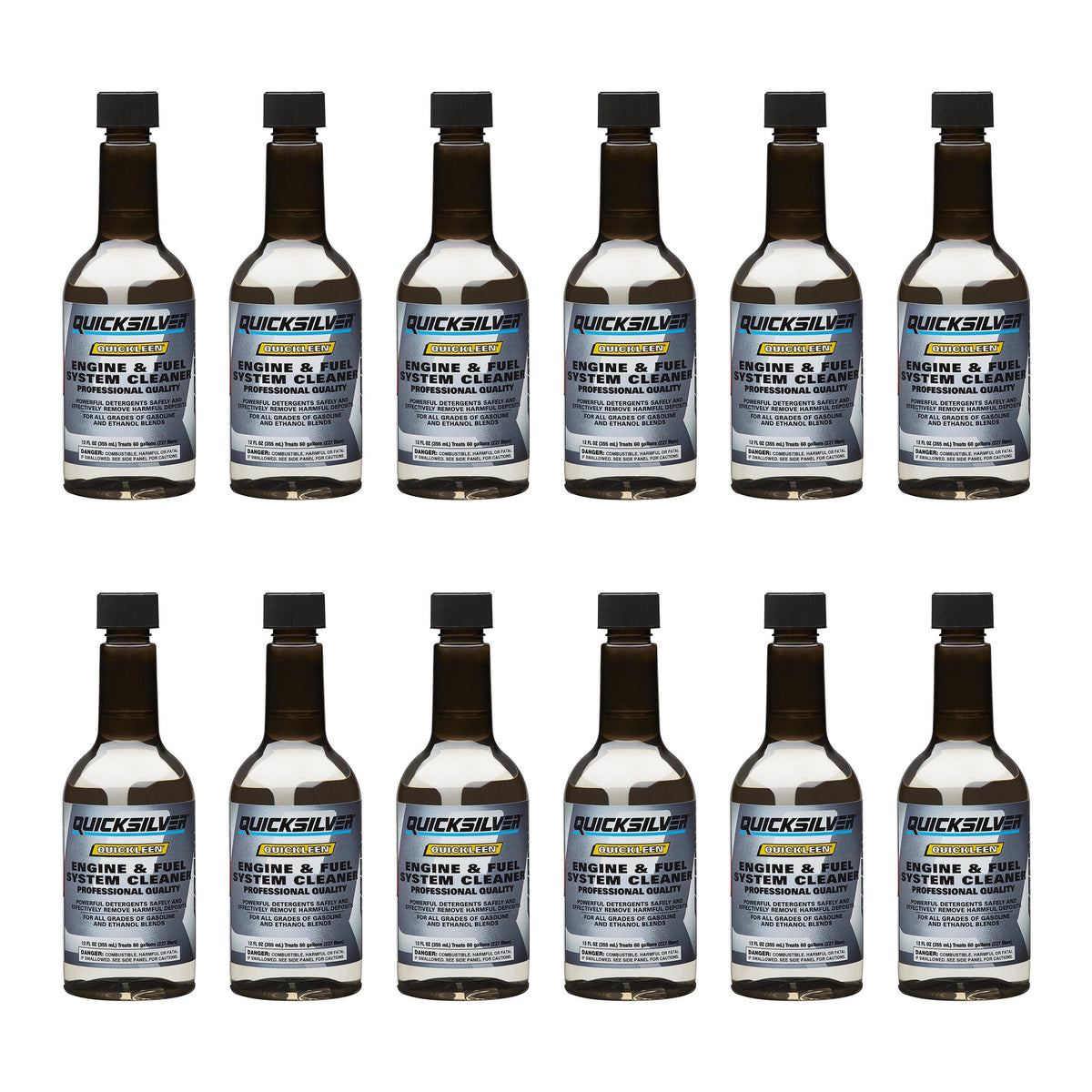 OEM Mercury / Quicksilver 8M0047921 Quickleen Engine & Fuel System Cleaner, 12 Oz. — pack of 12 supplier units