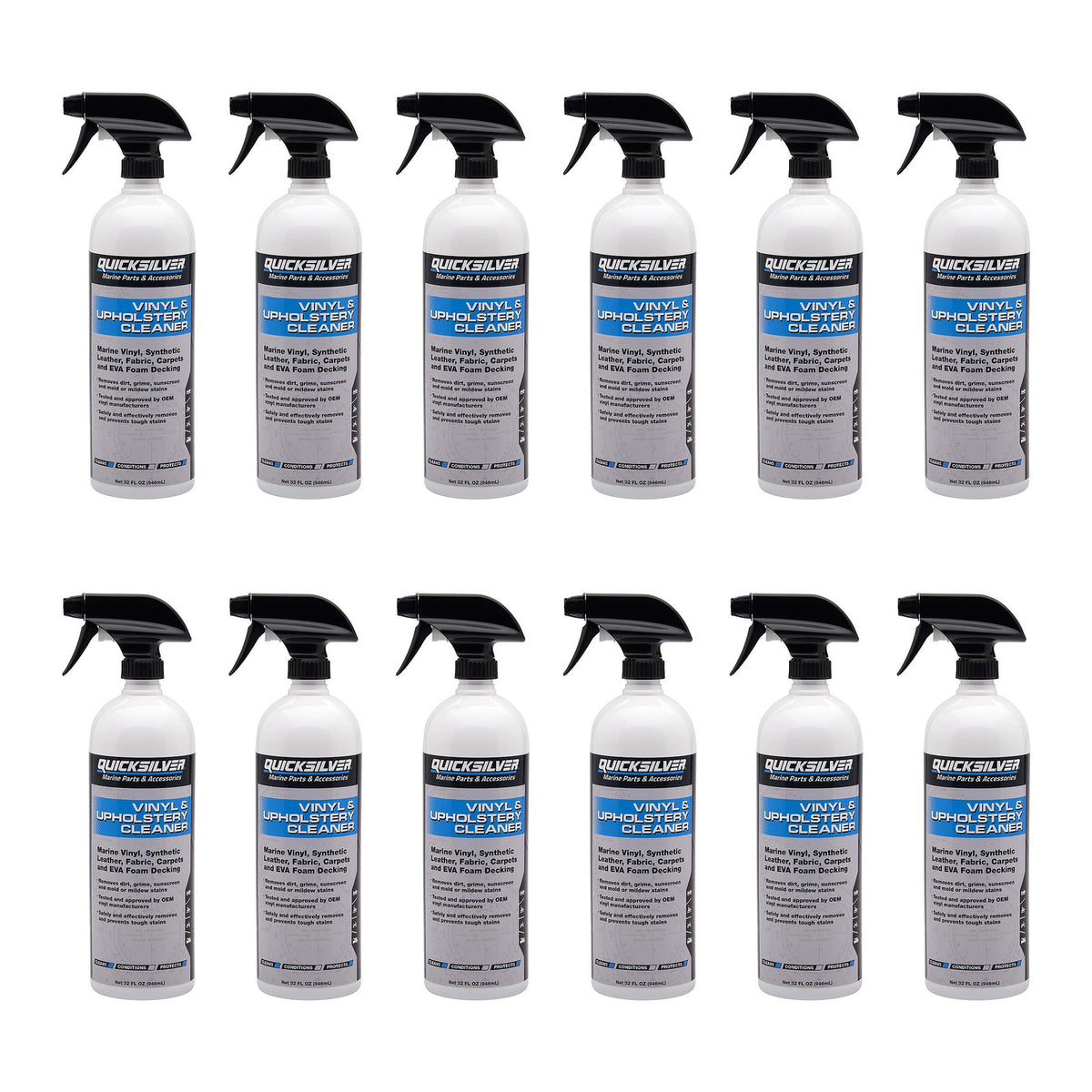 OEM Mercury / Quicksilver Vinyl & Upholstery Cleaner Multi Cleaner For Boat's, RV's, Powersports and Home  - 32 oz. 8M0231471 — pack of 12 supplier units