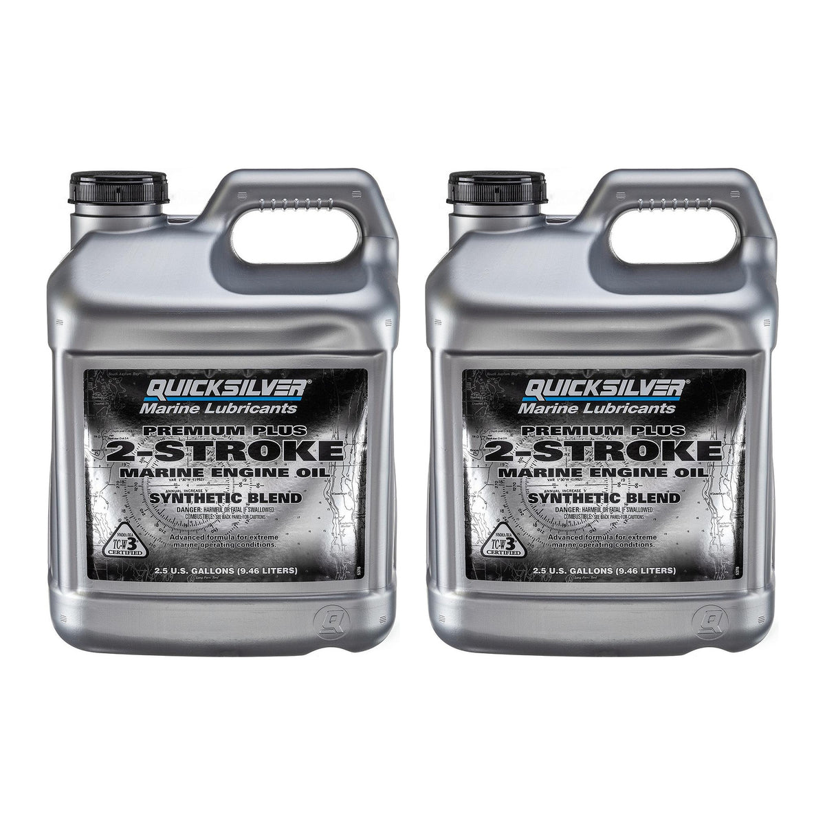 OEM Mercury / Quicksilver Premium Plus 2-Stroke Marine Engine Oil for Outboards, PWC, 2.5 Gallon — pack of 2 supplier units