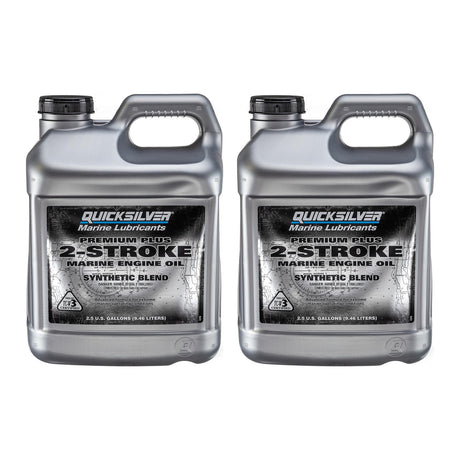 OEM Mercury / Quicksilver Premium Plus 2-Stroke Marine Engine Oil for Outboards, PWC, 2.5 Gallon — pack of 2 supplier units