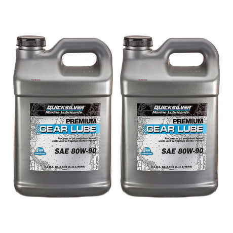 OEM Mercury / Quicksilver 80W-90 Premium Gear Lube 2.5 Gallon (75hp and less!) 858059Q01 — pack of 2 supplier units