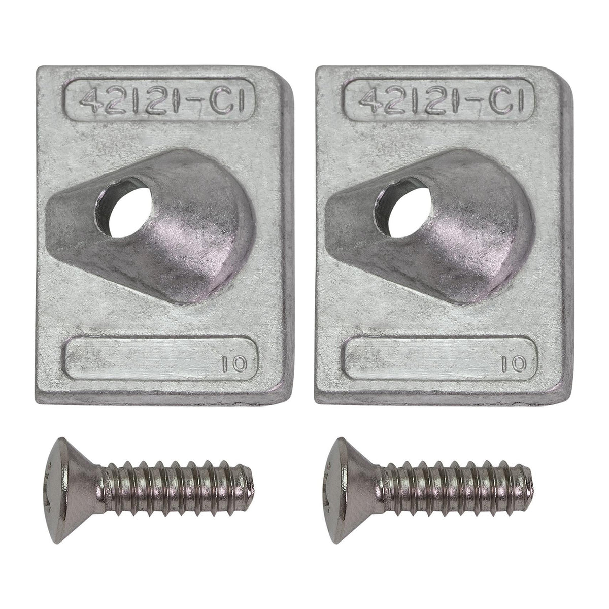 OEM Mercury / Quicksilver Aluminum Cavitation Plate Anode Kit 42121Q02 — pack of 2 supplier units