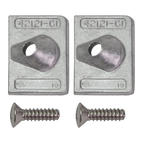 OEM Mercury / Quicksilver Aluminum Cavitation Plate Anode Kit 42121Q02 — pack of 2 supplier units