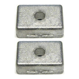 OEM Mercury / Quicksilver Zinc Anode Square 875208Q (for 4â€“9.9â€¯HP Outboards) — pack of 2 supplier units
