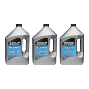 OEM Mercury / Quicksilver 15W-40 Heavy Duty Diesel Engine Oil, 4 Liters  858042Q01 — pack of 3 supplier units