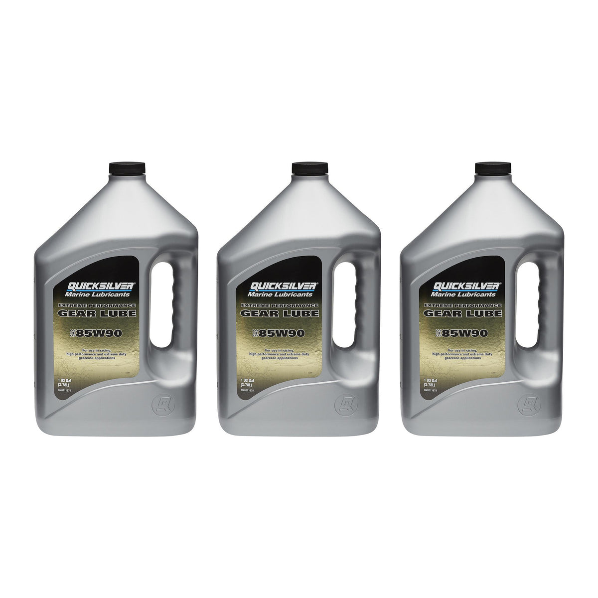 OEM Mercury / Quicksilver 85W-90 Extreme Performance Gear Lube For Outboard and Sterndrive Engines, 1 Gallon 8M0111679 — pack of 3 supplier units