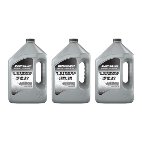 OEM Mercury / Quicksilver 5W-30 Full Synthetic Marine Engine Oil, 1 Gallon  8M0148475 — pack of 3 supplier units