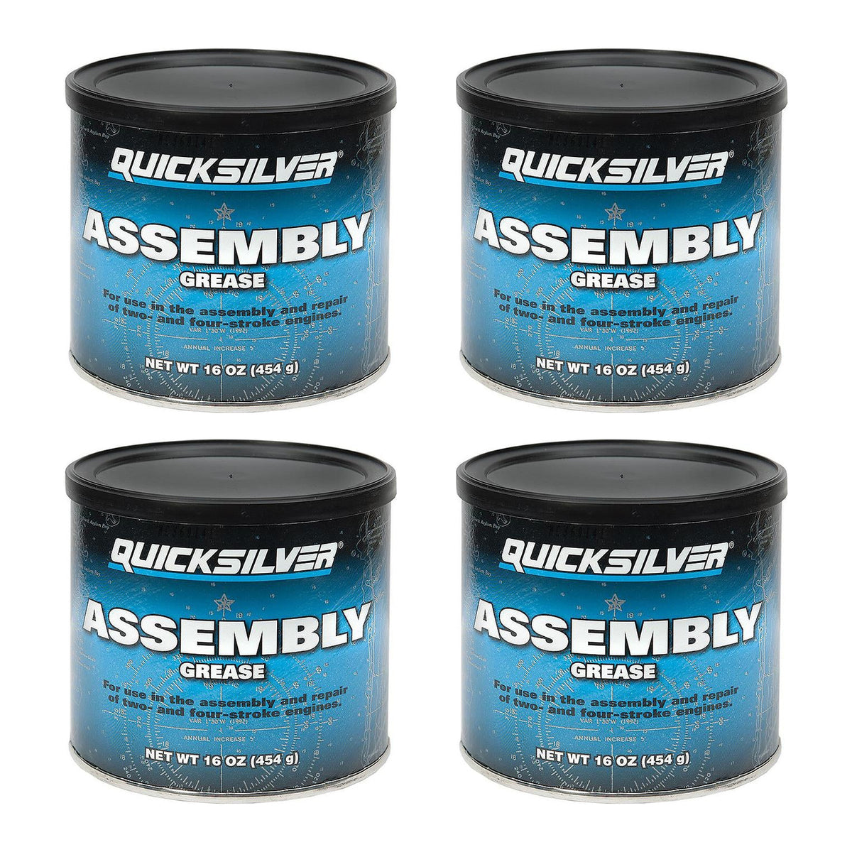 OEM Mercury / Quicksilver 8M0071836 Assembly Grease, 16 oz. Tub — pack of 4 supplier units