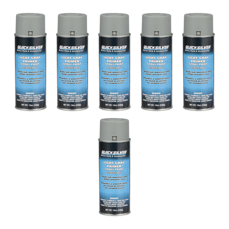 OEM Mercury / Quicksilver 802878Q52 Primer Paint, Light Gray Enamel Spray Paint — pack of 6 supplier units