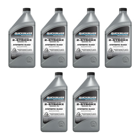 OEM Mercury / Quicksilver 858026Q01 Premium Plus 2-Stroke Marine Engine Oil Synthetic Blend, 32 Oz. — pack of 6 supplier units