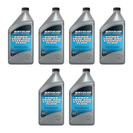 OEM Mercury / Quicksilver 858075Q01 Power Trim and Steering Fluid, 32 Oz. Bottle — pack of 6 supplier units