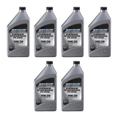 OEM Mercury / Quicksilver 858077Q01 Power Steering Fluid SAE 0W-30, Full Synthetic, 32 Oz. Bottle — pack of 6 supplier units