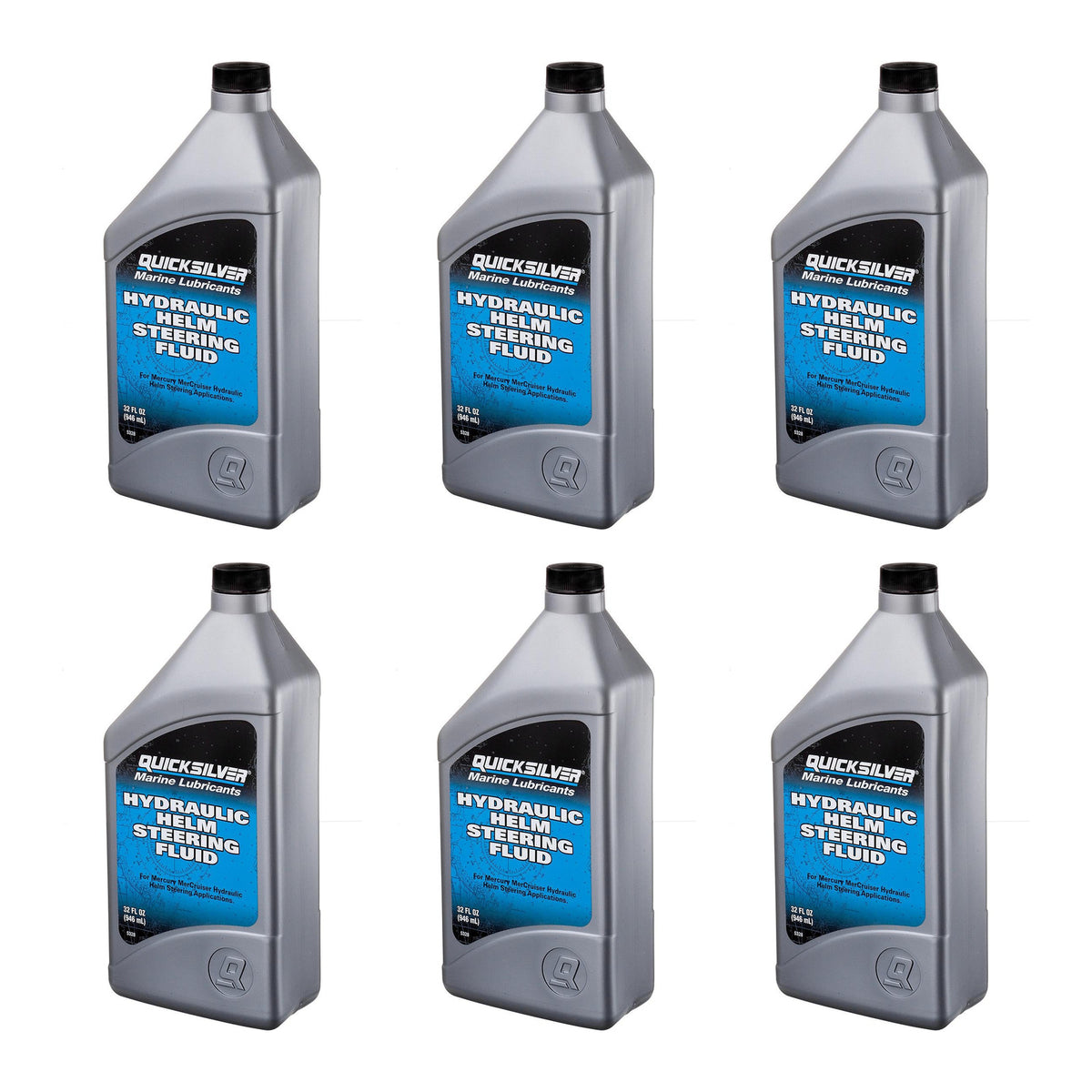 OEM Mercury / Quicksilver 858078Q01 Hydraulic Helm Steering Fluid, 32 Oz. Bottle — pack of 6 supplier units