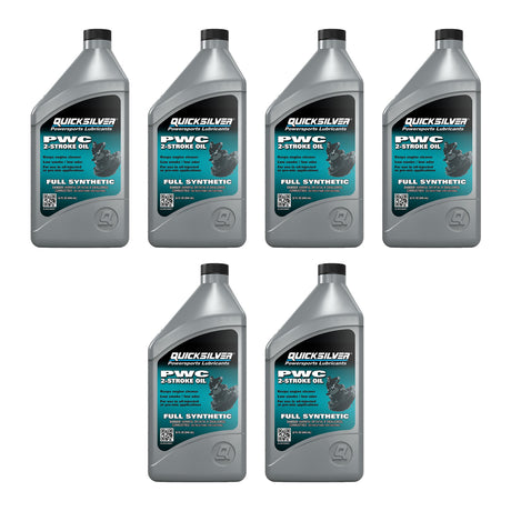 OEM Mercury / Quicksilver 8M0058907 Full Synthetic 2-Stroke PWC and Sport Boat Oil, 1 Qt. — pack of 6 supplier units