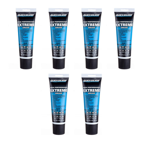 OEM Mercury / Quicksilver 8M0071838  High Performance Multi-Purpose Extreme NLGI 2 Marine Grease, 8 Oz. Tube — pack of 6 supplier units