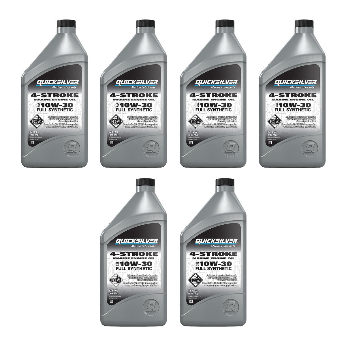 OEM Mercury / Quicksilver 8M0175780 10W-30 Full Synthetic Marine Engine Oil, 1 Qt.  8M0175780 — pack of 6 supplier units