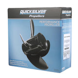 OEM Mercury / Quicksilver QA2208X Black Diamond 3-Blade Aluminum Propeller, 13.75" Diameter x 15" Pitch, Right Hand Rotation, 85hp-140hp Evinrude/Johnson V4, Black Finish