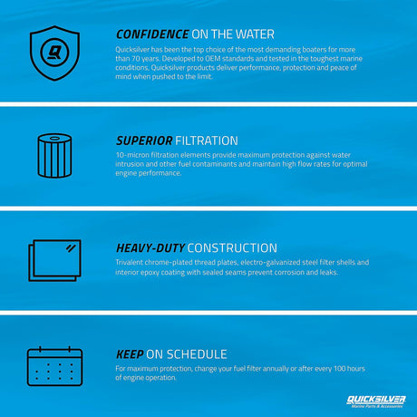 OEM Mercury / Quicksilver 879885Q Inline Fuel Filter for Mercury and Mariner Outboards