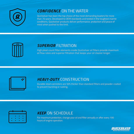 OEM Mercury / Quicksilver 877769Q01 Oil Filter for Mercury Verado 6-Cylinder Outboards