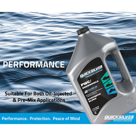 OEM Mercury / Quicksilver 8M0175743 2-Stroke PWC/Snowmobile Engine Oil, Premium Synthetic Blend, 1 Gallon