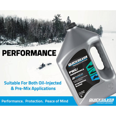 OEM Mercury / Quicksilver 8M0175743 2-Stroke PWC/Snowmobile Engine Oil, Premium Synthetic Blend, 1 Gallon