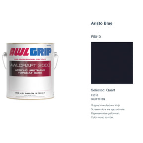 Awlgrip Awlcraft 2000 Aristo Blue F5010, selected Quart, F5010: original manufacturer chip with representative gallon can