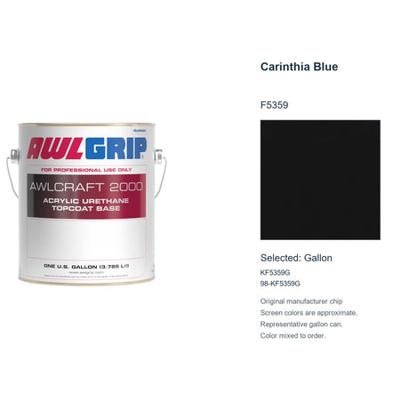 Awlgrip Awlcraft 2000 Carinthia Blue F5359, selected Gallon, KF5359G: original manufacturer chip with representative gallon can
