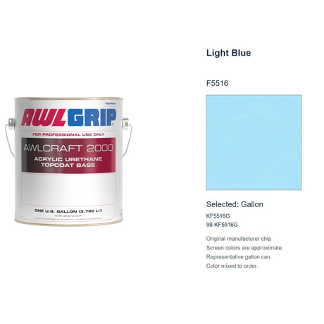 Awlgrip Awlcraft 2000 Light Blue F5516, selected Gallon, KF5516G: original manufacturer chip with representative gallon can