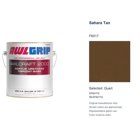 Awlgrip Awlcraft 2000 Sahara Tan F6017, selected Quart, KF6017Q: original manufacturer chip with representative gallon can