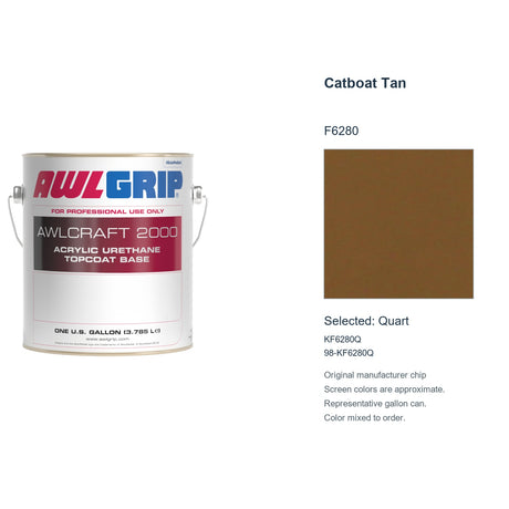 Awlgrip Awlcraft 2000 Catboat Tan F6280, selected Quart, KF6280Q: original manufacturer chip with representative gallon can