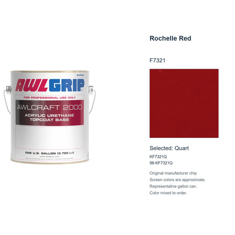 Awlgrip Awlcraft 2000 Rochelle Red F7321, selected Quart, KF7321Q: original manufacturer chip with representative gallon can