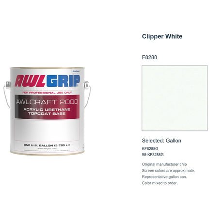 Awlgrip Awlcraft 2000 Clipper White F8288, selected Gallon, KF8288G: original manufacturer chip with representative gallon can
