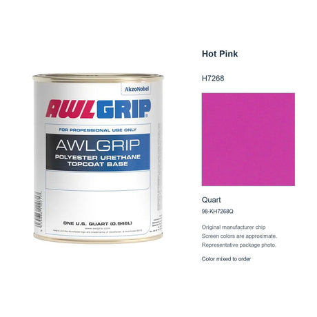 Awlgrip Hot Pink H7268, Quart, 98-KH7268Q: representative original can with exact manufacturer color card sample