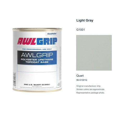 Awlgrip Light Gray G1001, Quart, 98-G1001Q: representative original can with exact manufacturer color card sample
