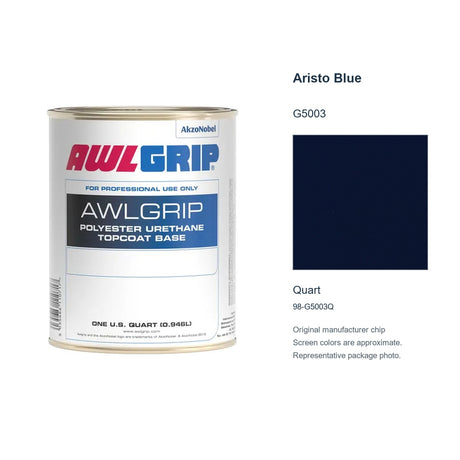 Awlgrip Aristo Blue G5003, Quart, 98-G5003Q: representative original can with exact manufacturer color card sample