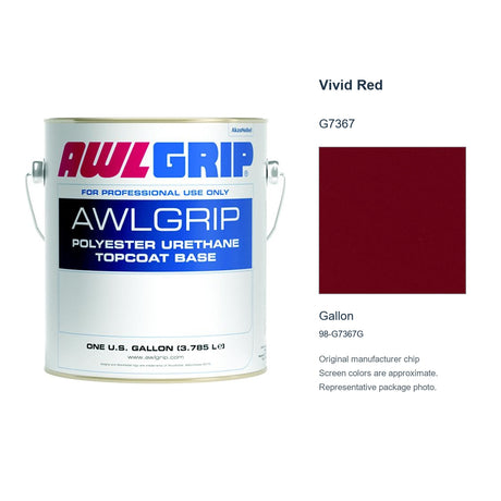 Awlgrip Vivid Red G7367, Gallon, 98-G7367G: representative original can with exact manufacturer color card sample
