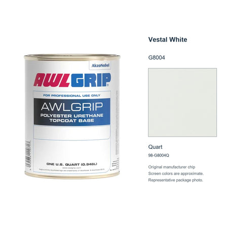 Awlgrip Vestal White G8004, Quart, 98-G8004Q: representative original can with exact manufacturer color card sample