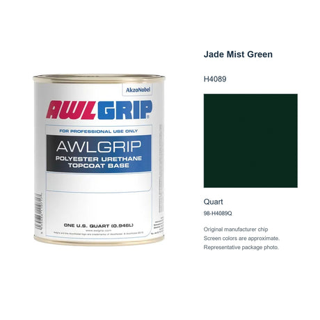 Awlgrip Jade Mist Green H4089, Quart, 98-H4089Q: representative original can with exact manufacturer color card sample